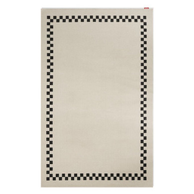 CARPRETTY GRAND Check Border anthracite/cream indoor outdoor rug Fatboy