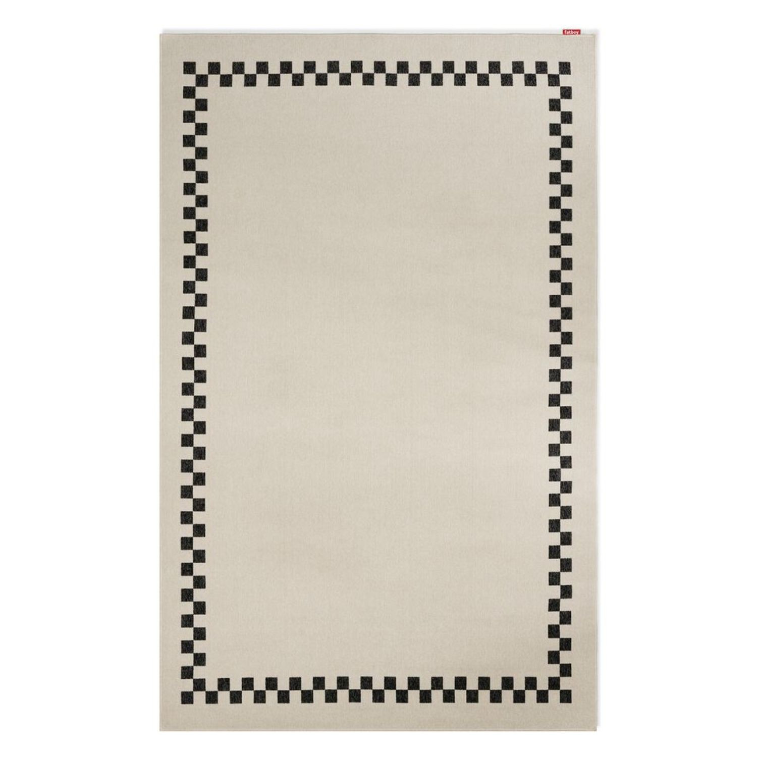 Tapis intérieur extérieur CARPRETTY GRAND Check Border anthracite/crème Fatboy