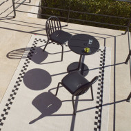 Tapis intérieur extérieur CARPRETTY GRAND Check Border anthracite/crème Fatboy