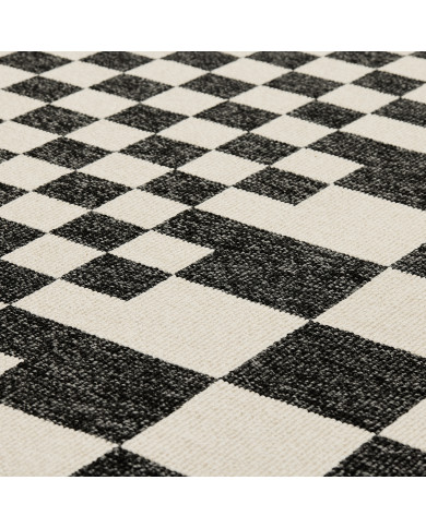 CARPRETTY GRAND Square Affair cream/anthracite indoor outdoor rug Fatboy