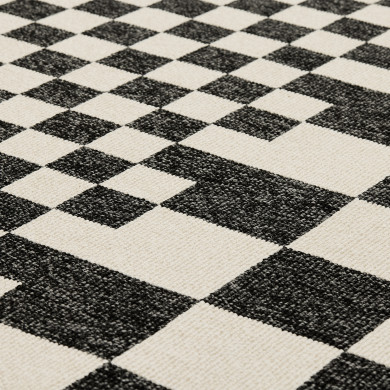 Tapis intérieur extérieur CARPRETTY GRAND Square Affair crème/anthracite Fatboy