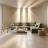 SIENA right-hand corner sofa AVELA Forest fabric 260 × 210 cm Les Jardins du Sud