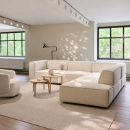 TRAME corner sofa SYMPHONIE Natural fabric Les Jardins du Sud