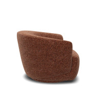 NIDO rounded armchair ELOA Cognac fabric Les Jardins du Sud