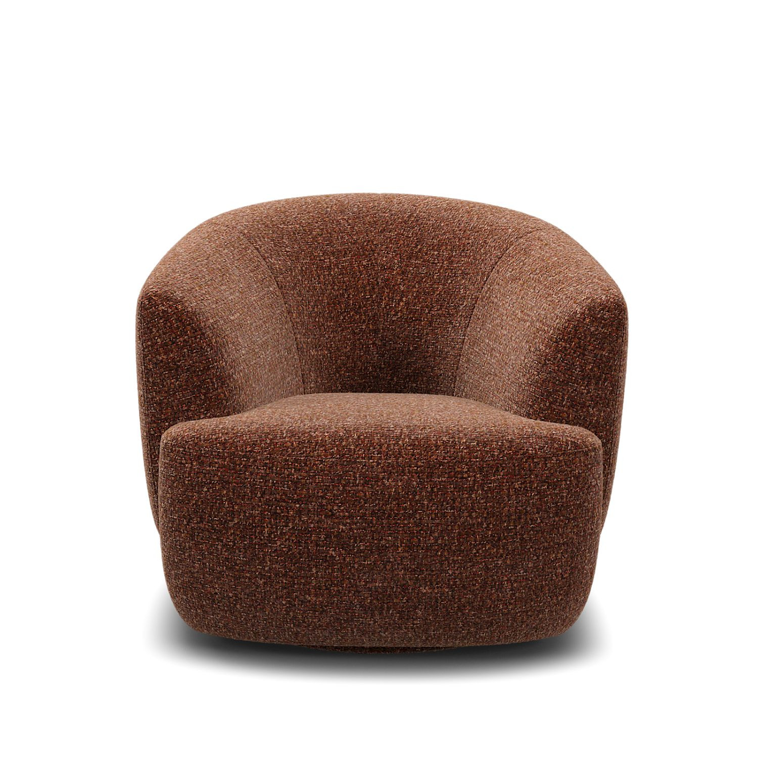 NIDO rounded armchair ELOA Cognac fabric Les Jardins du Sud