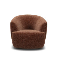 Fauteuil design arrondi NIDO tissu ELOA Cognac Les Jardins du Sud