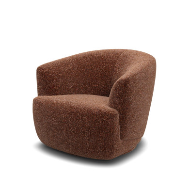 NIDO rounded armchair ELOA Cognac fabric Les Jardins du Sud
