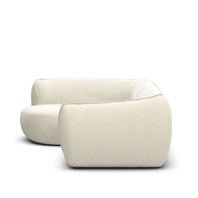 ONDA sofa with left freechair in WIONA White fabric Les Jardins du Sud