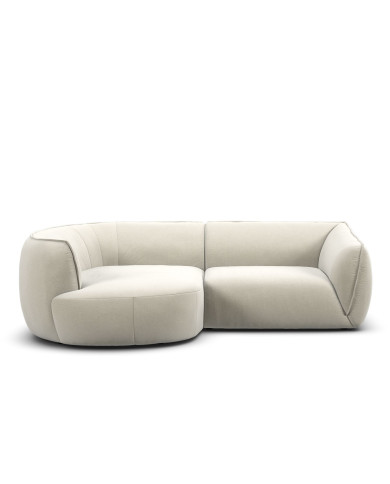ONDA sofa with left freechair in WIONA White fabric Les Jardins du Sud