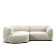 ONDA sofa with left freechair in WIONA White fabric Les Jardins du Sud