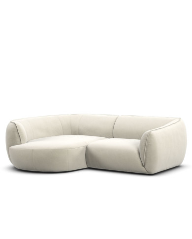 ONDA sofa with left freechair in WIONA White fabric Les Jardins du Sud