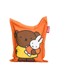 Pouf ORIGINAL SLIM TEDDY × MIFFY noir et blanc Fatboy